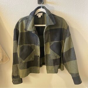 For The Republic Olive and Black Plaid Jacket